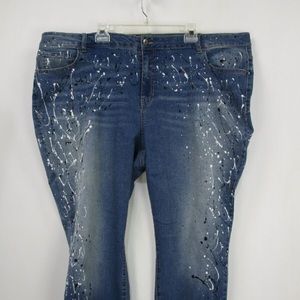 Ashley Stewart Splatter Jeans Size 26